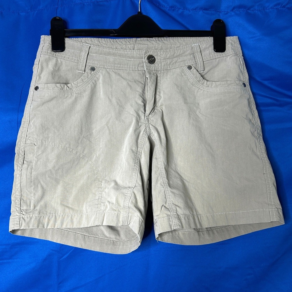 Kuhl Womens Khaki Splash Hiking Shorts Sz 10 Trail Camp Outdoor Utility Stretch